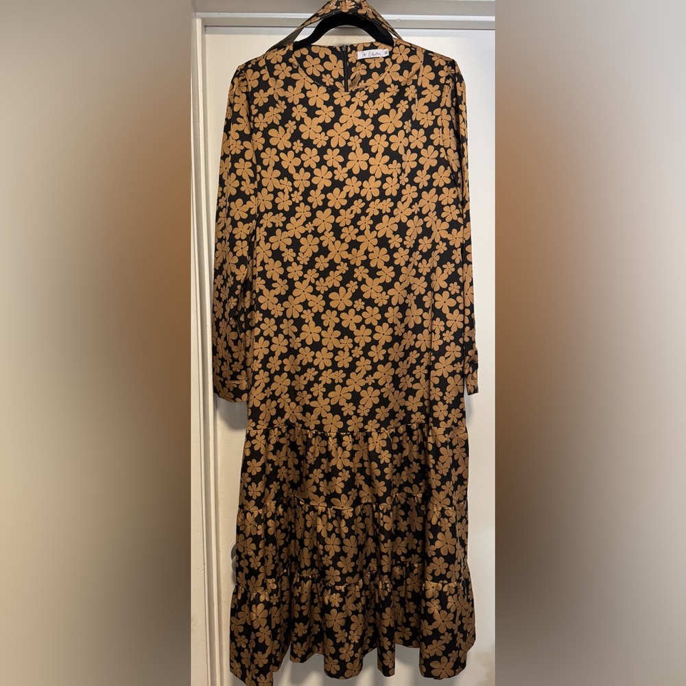 The Collective Floral Black and Tan Dress
